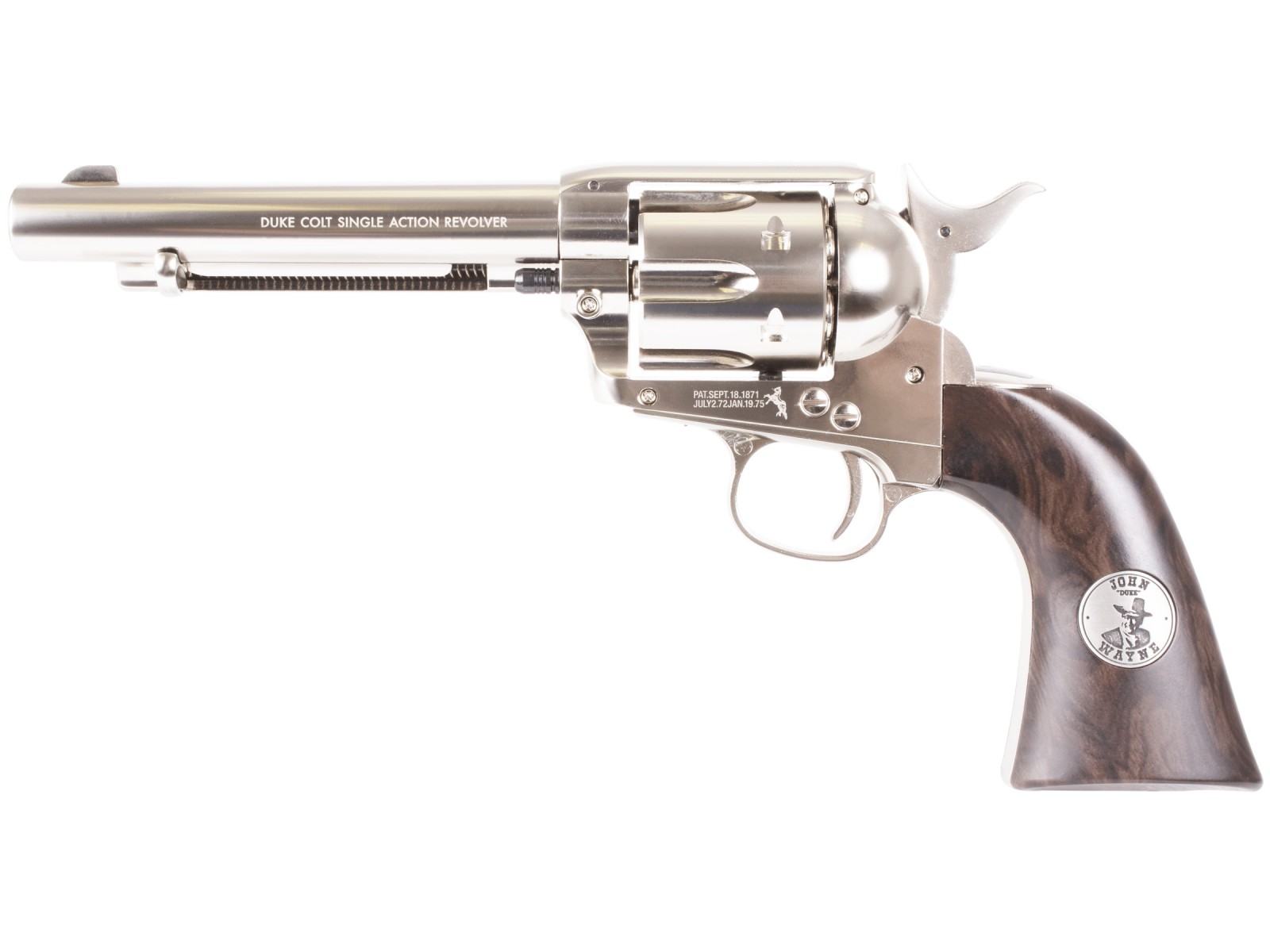 3756 John Wayne Colt CO2 Pellet Revolver, Nickel-img-0